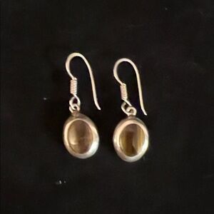 TAXCO 925 STERLING SILVER TIGERS EYE DANGLE EARRINGS